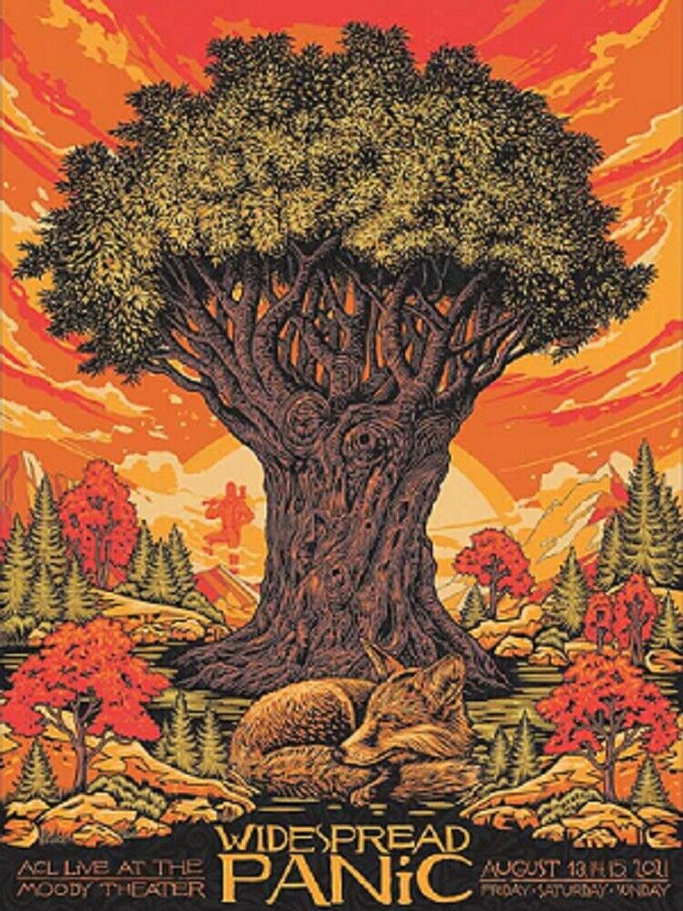 Widespread Panic Austin 2021 by Todd Slater, 18" x 24" Screen Print