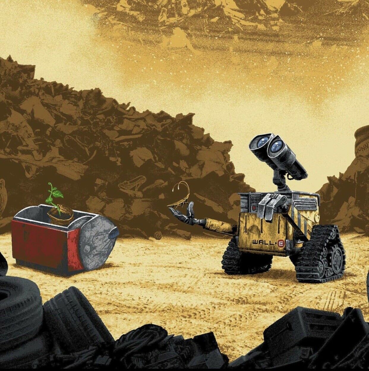 WALL-E by Mark Englert, 12" x 36" Screen Print