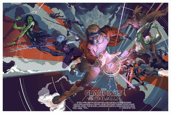 Guardians of the Galaxy by Rich Kelly, 36" x 24" Screen Print