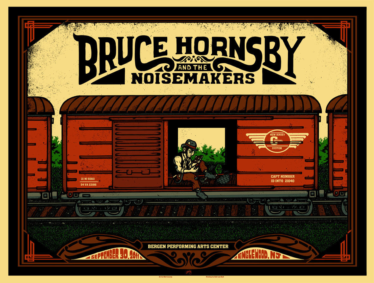 Bruce Hornsby Englewood 2011 by Matt Leunig, 24" x 18" Screen Print