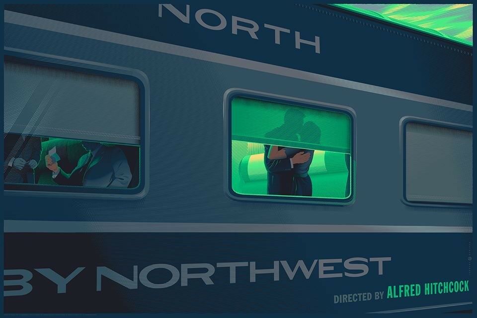 North by Northwest (Variant) by Laurent Durieux, 36" x 24" Screen Print