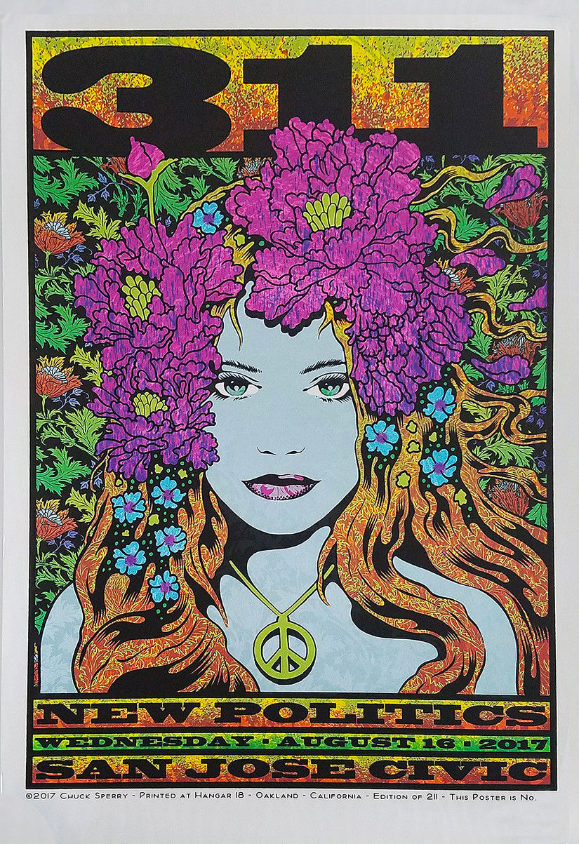 311 San Jose 2017 by Chuck Sperry, 21" x 31" Screen Print