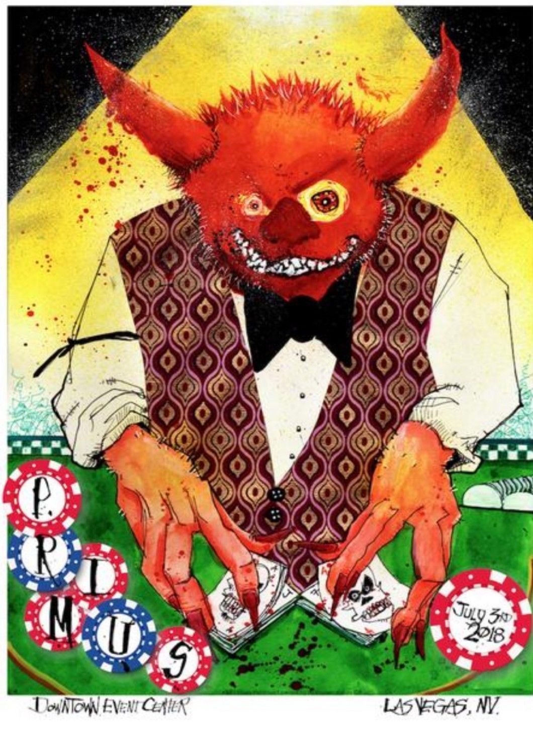 Primus Las Vegas 2018 by Joey Feldman, 18" x 24" Screen Print