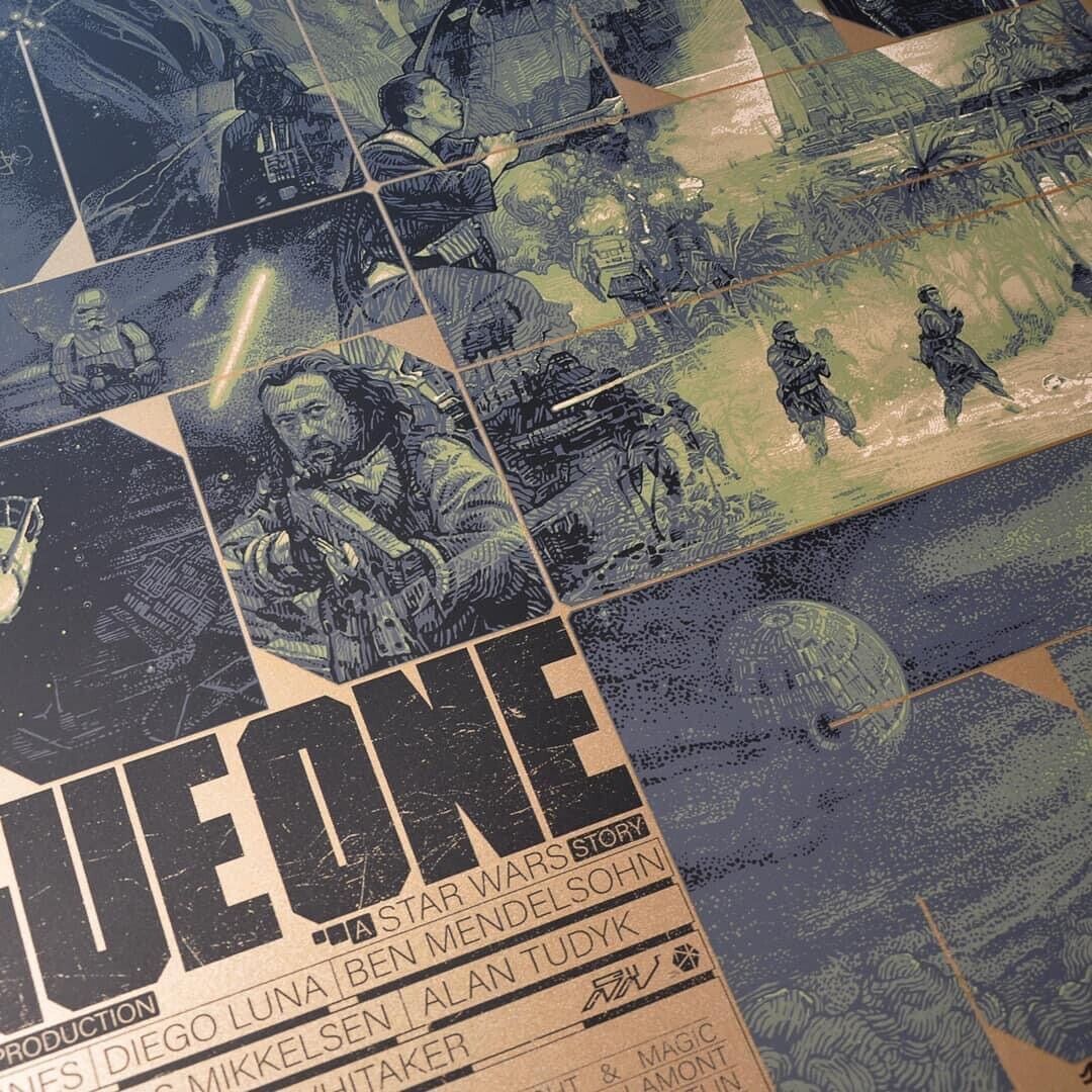 Star Wars Rogue One Gold by Krzysztof Domaradzki, 24" x 36" Screen Print