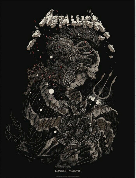 Metallica London 2017 Show by Richey Beckett, 18" x 24" Screen Print