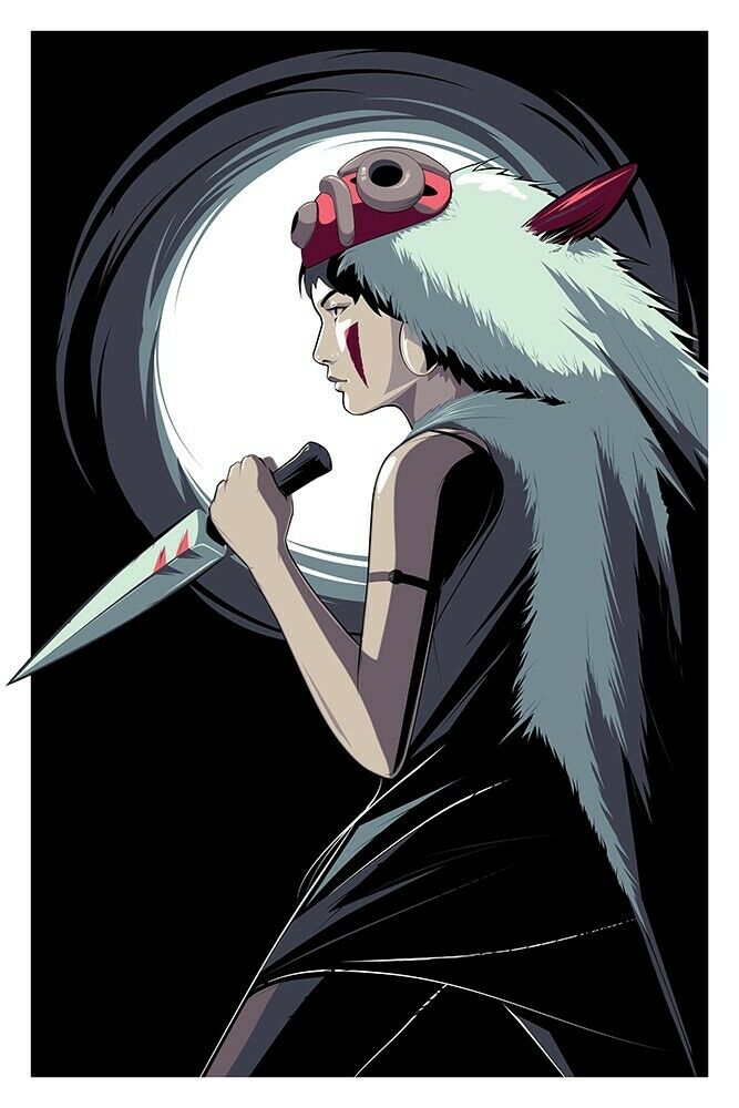 Princess Mononoke by Craig Drake, 24" x 36" Screen Print