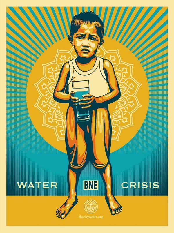 Water Crisis by Shepard Fairey, 18" x 24" Screen Print