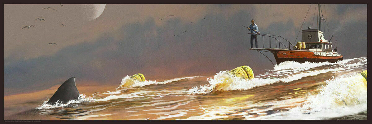 Jaws (variant) by JC Richard, 12" x 36" Screen Print