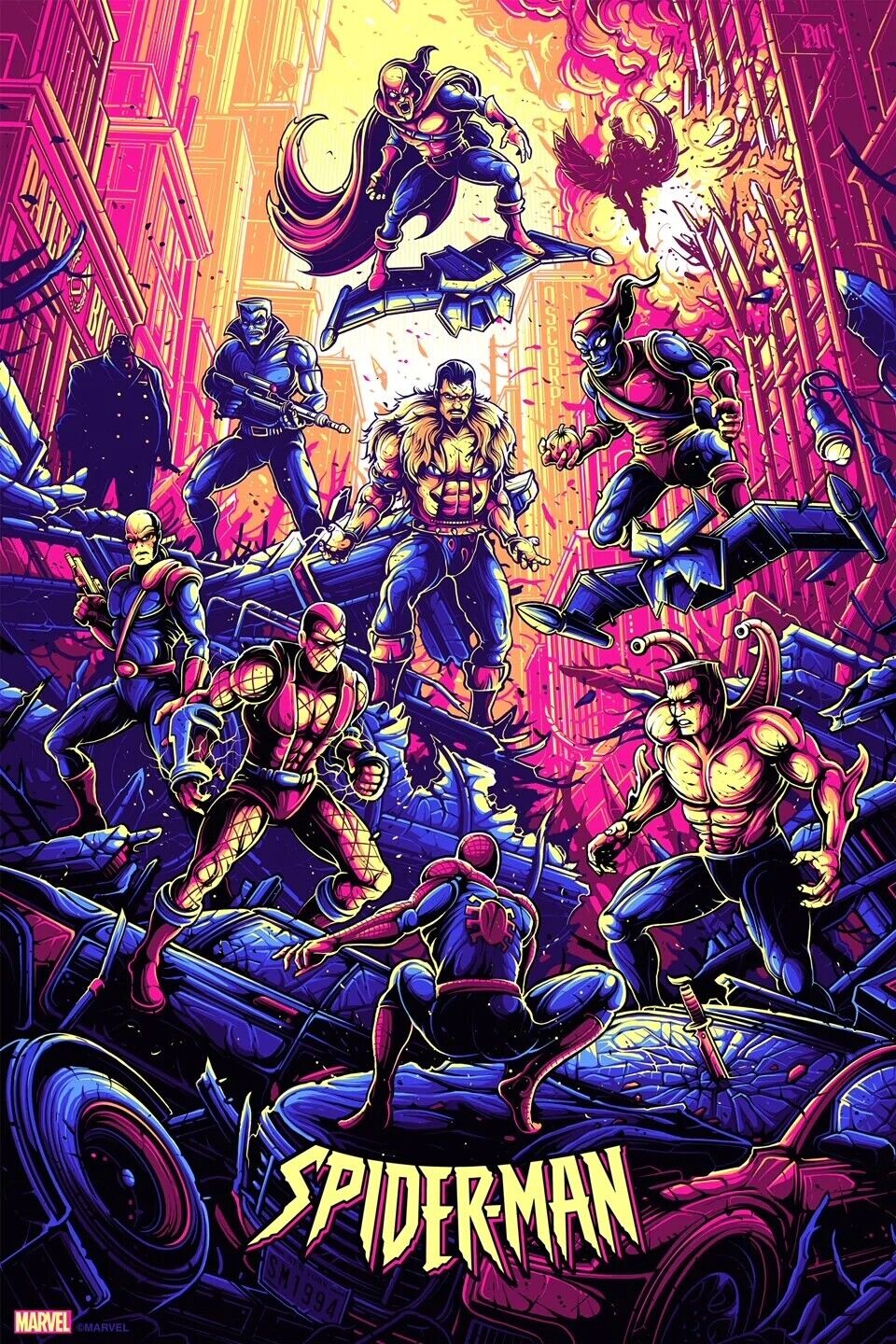 Spider-Man The Animated Series Villains Variant B by Dan Mumford, 24" x 36" Screen Print