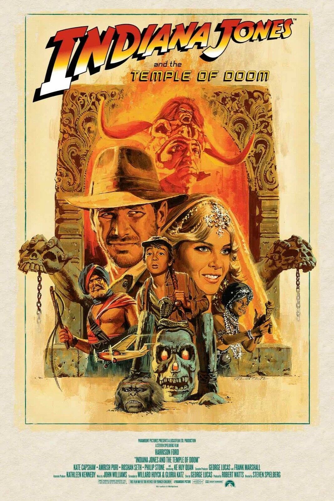 Indiana Jones and the Temple of Doom by Paul Mann, 24" x 36" Screen Print