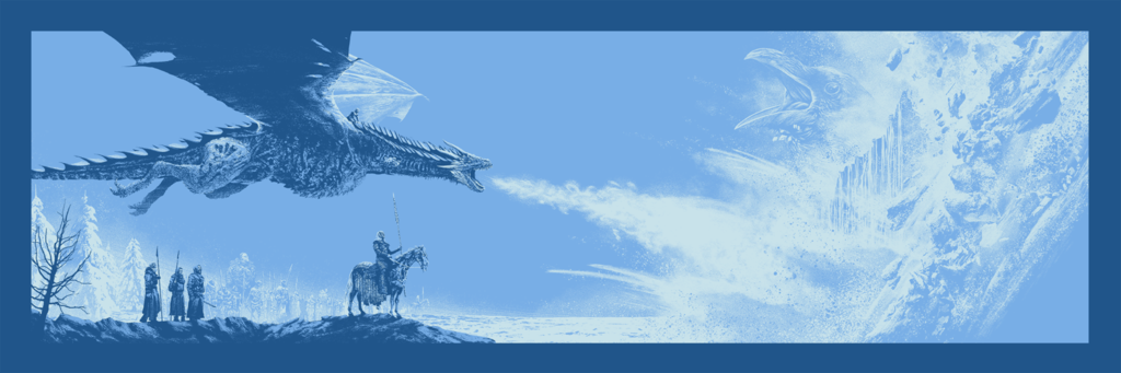 Game of Thrones (variant) by Mark Englert, 36" x 12" Screen Print