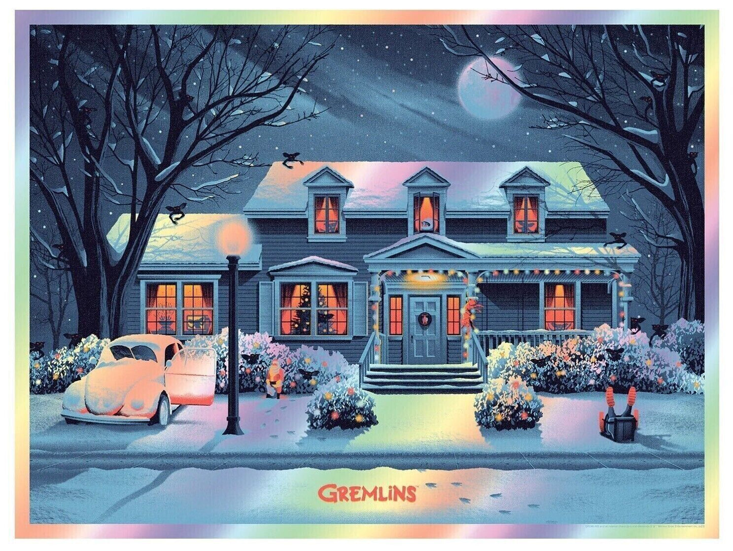 Gremlins (FOIL Variant) by DKNG, 24" x 18" Screen Print on Foil