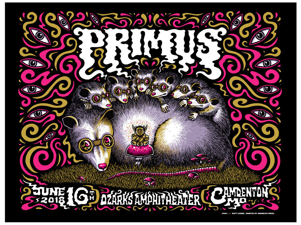 Primus Camdenton 2018 by Matt Leunig, 24" x 18" Screen Print