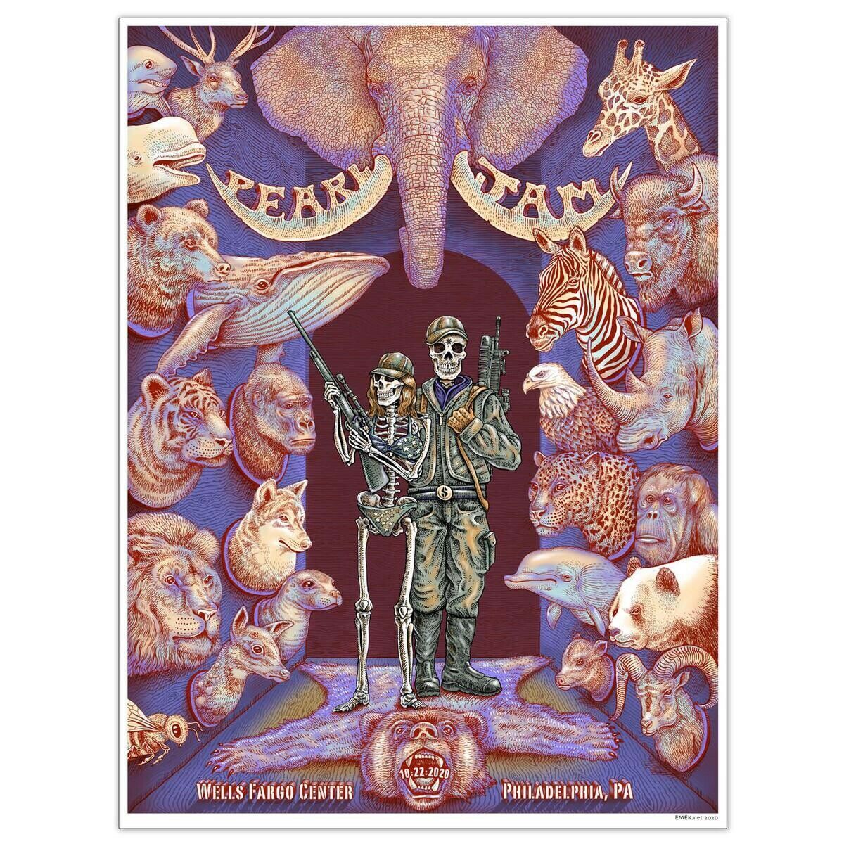 Pearl Jam Philadelphia 2020 by Emek, 18" x 24" Screen Print