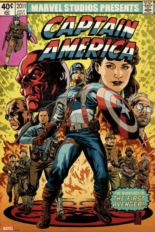Captain America The First Avenger by Mark Brooks, 24" x 36" Screen Print