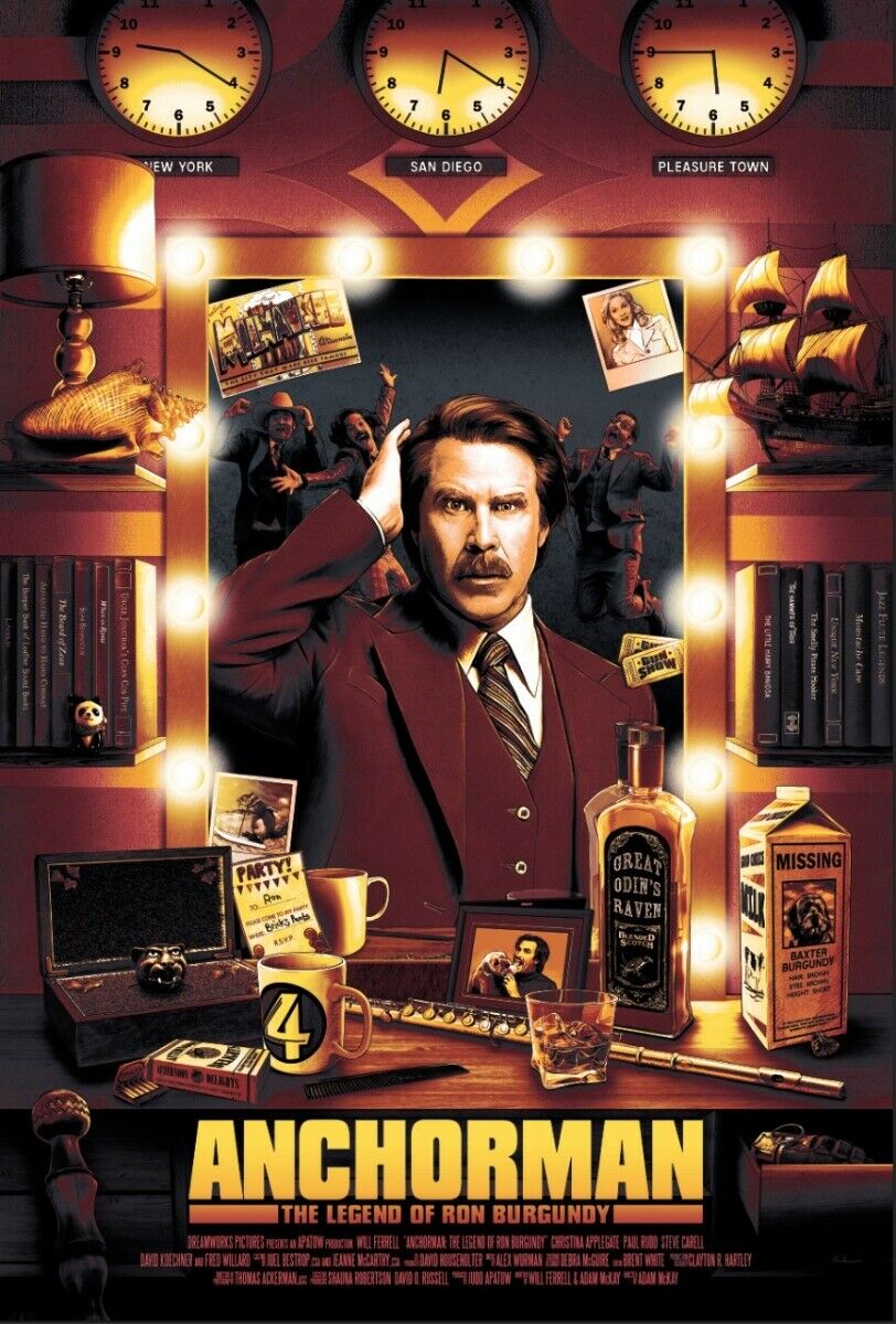 Anchorman by Kevin Wilson, 24" x 36" Screen Print