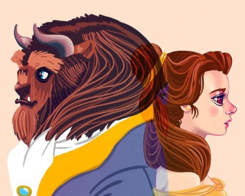 Beauty and the Beast by Nan Lawson, 10" x 8" Fine Art Giclee