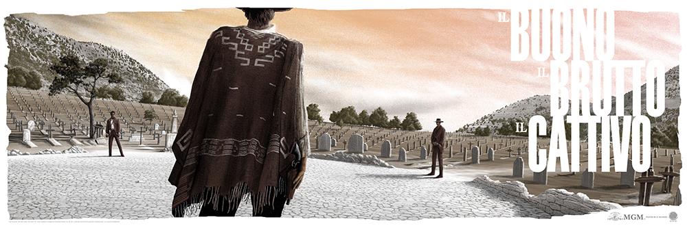 The Good, the Bad and the Ugly (Variant) by JC Richard, 12" x 36" Screen Print