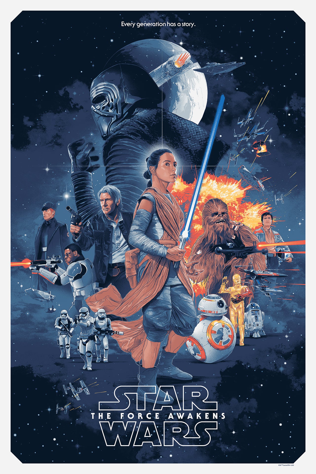 Star Wars; The Force Awakens by Gabz, 24" x 36" Screen Print