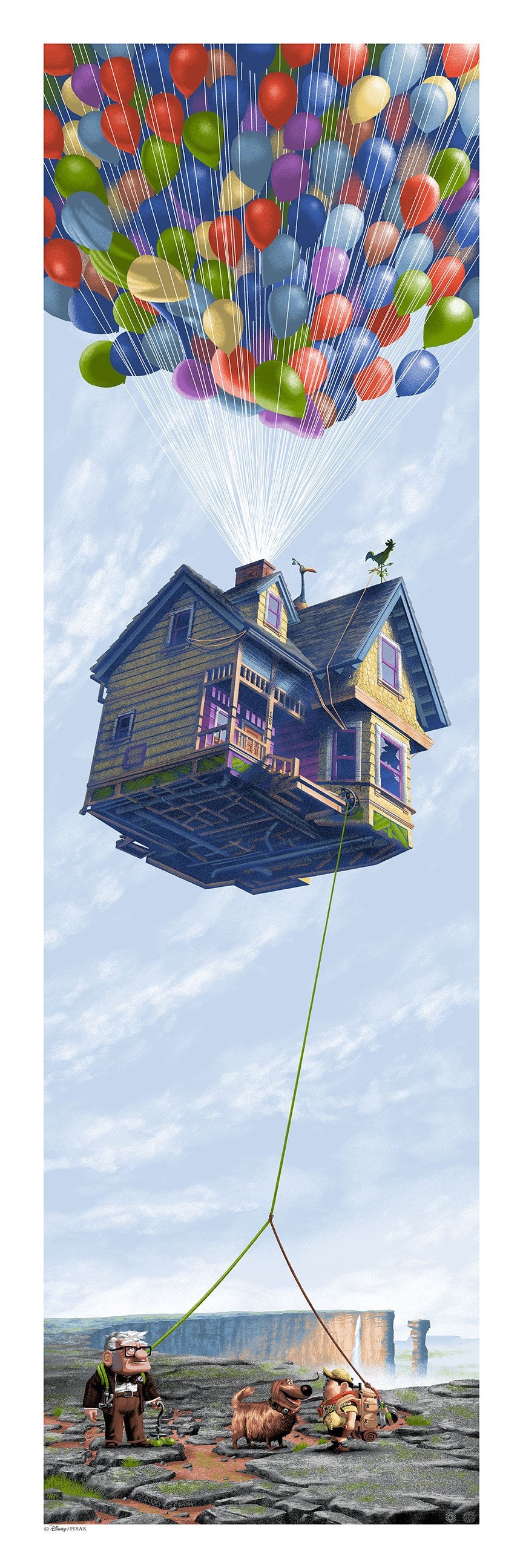 Up by Mark Englert, 12" x 36" Screen Print