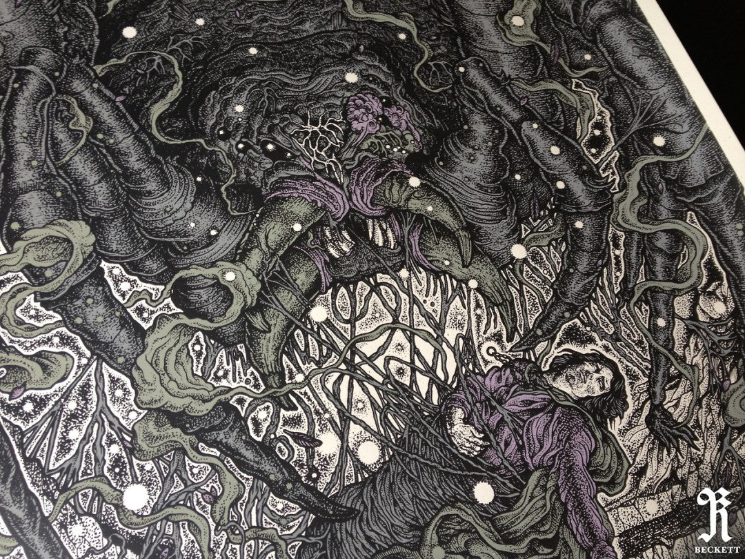 The Lord of the Rings: The Return of the King (Shelob's Lair PurpleVariant) by Richey Beckett, 24" x 36" Screen Print