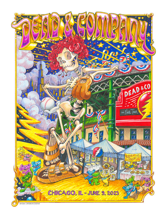 Dead & Company Chicago 2023 Wrigley N1 by AJ Masthay, 18" x 24" Fine Art Giclee