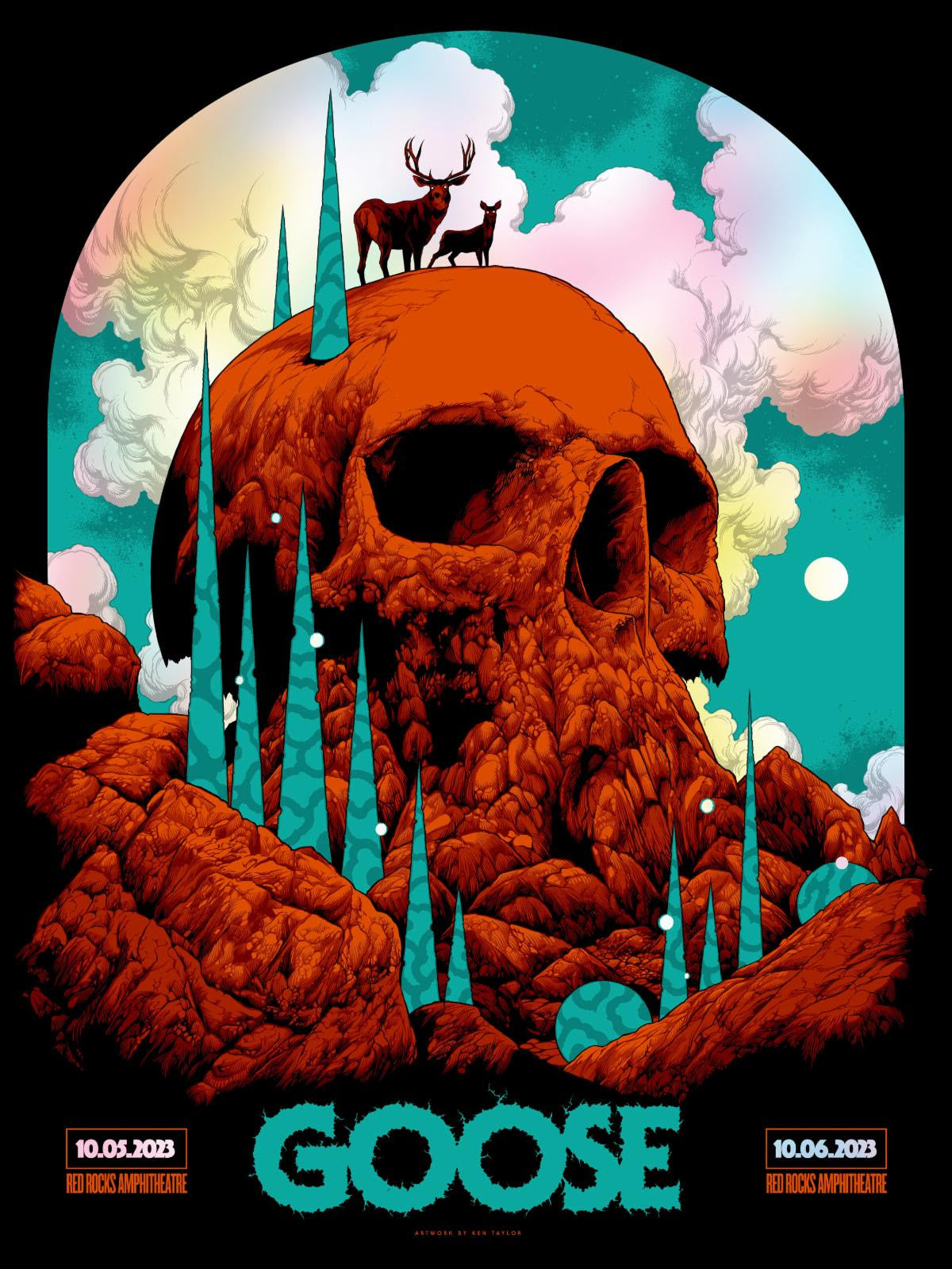 Goose Red Rocks 2023 (Foil) by Ken Taylor, 18" x 24" Screen Print