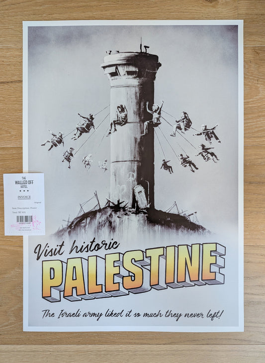 Visit Historic Palestine (Official w/ Receipt) by Banksy, 11.69" x 16.53" Art Print
