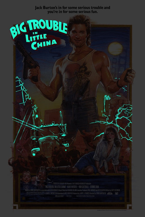 Big Trouble in Little China (GID GLOW IN DARK) by Drew Struzan, 24" x 36" Screen Print