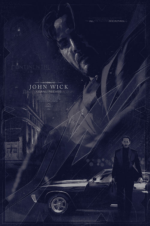 John Wick by Yvan Quinet, 24" x 36" Screen Print