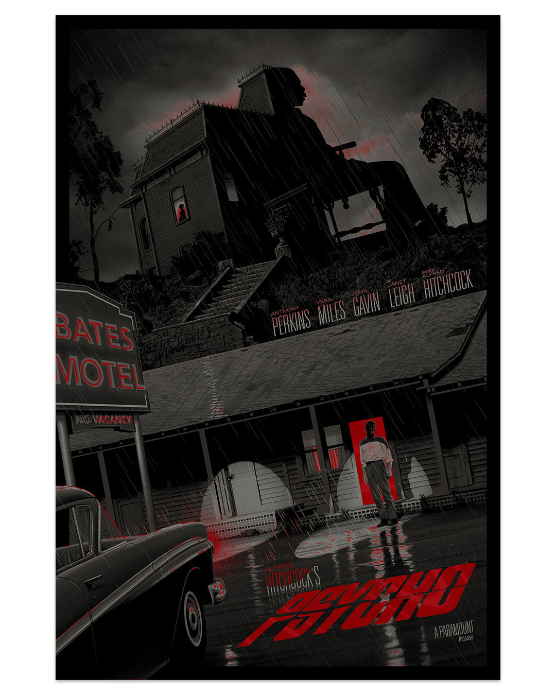 Psycho (Red FOIL) by Chris Koehler, 24" x 36" Screen Print on Foil paper