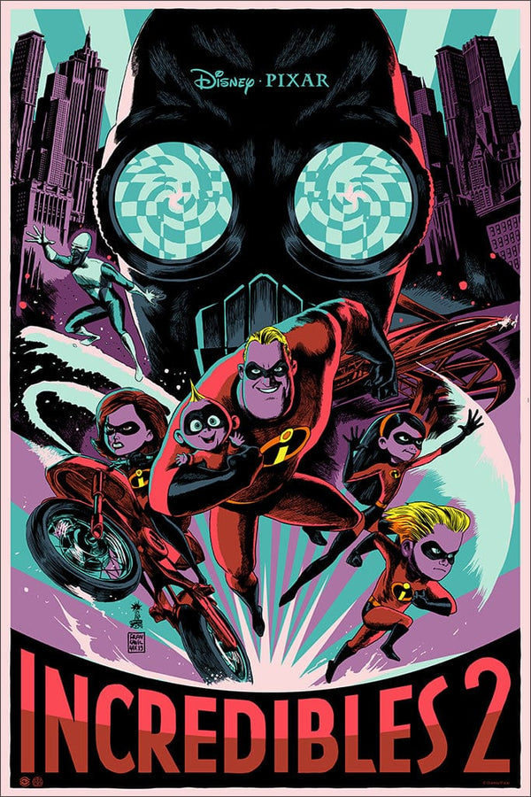 Incredibles 2 by Francisco Francavilla, 24" x 36" Screen Print