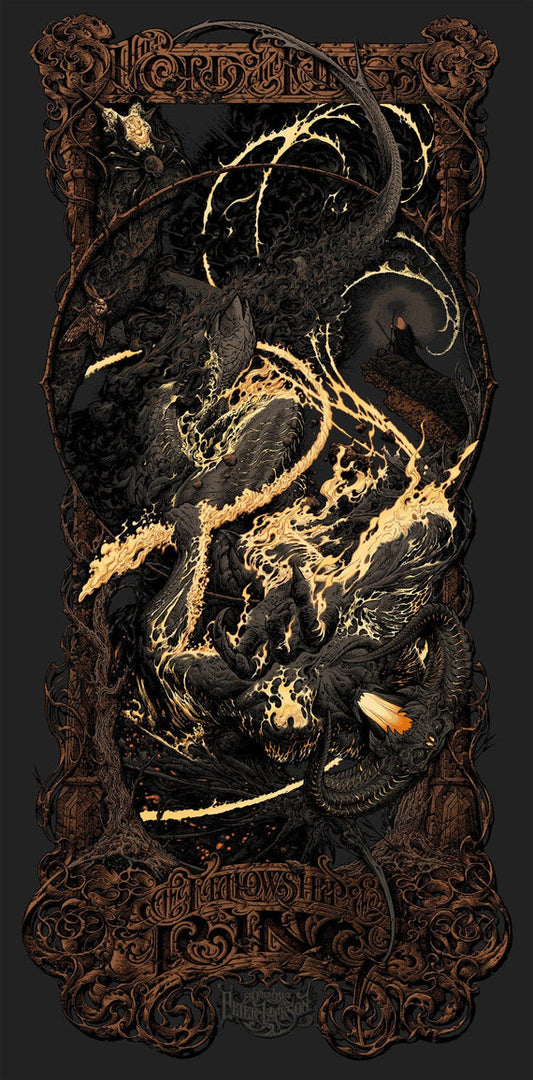Lord of the Rings Fellowship of the Ring (Variant) by Aaron Horkey, 19.25" X 39" Screen Print