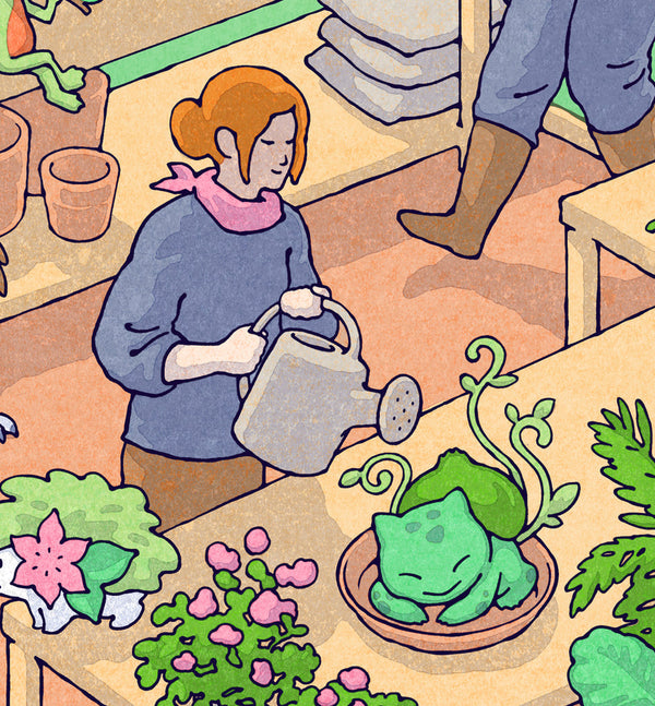 Pokemon (Ukiyo-e Cozy Greenhouse) by Jed Henry