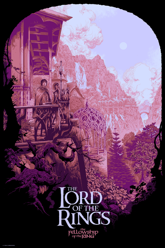 Lord of the Rings Fellowship of the Ring (Variant) by Ken Taylor, 24" x 36" Screen Print