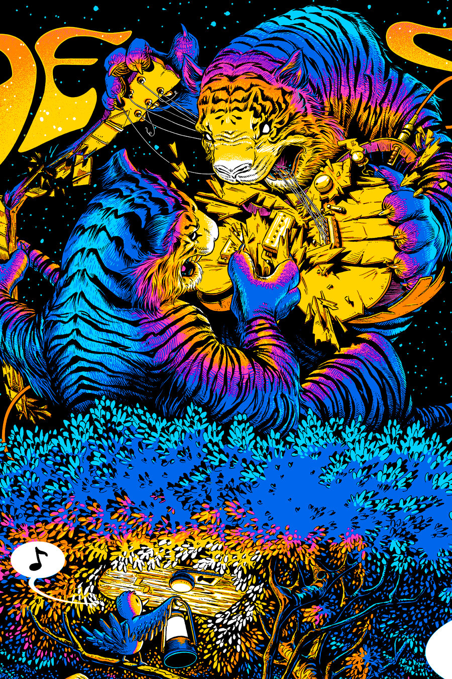 Widespread Panic Port Chester 2025 (Uncut) by James Flames, 36" x 24" Screen Print
