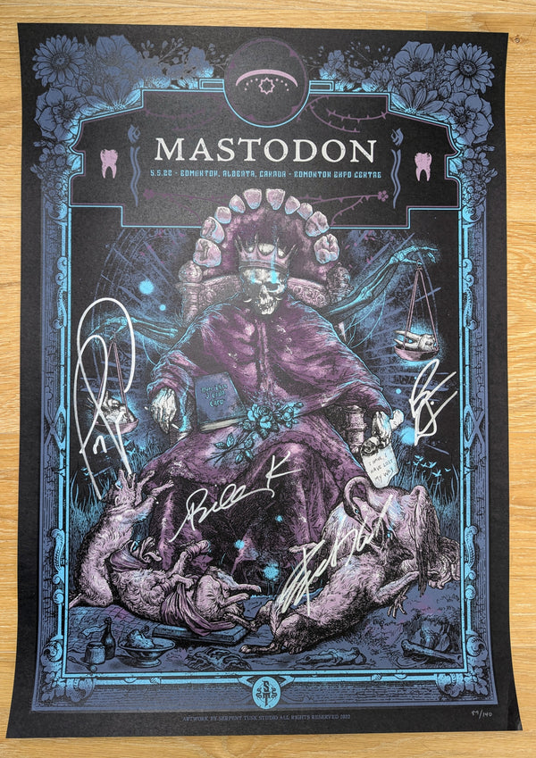 Mastodon Edmonton 2022 (BAND SIGNED Authograph) by Kelvin Doran