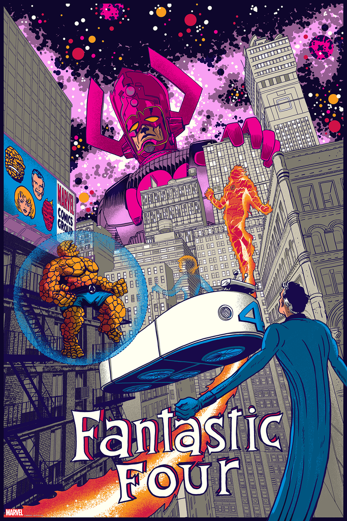 Fantastic Four vs. Galactus by Raid71, 24" x 36" Screen Print