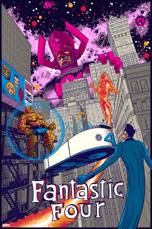 Fantastic Four vs. Galactus by Raid71, 24" x 36" Screen Print