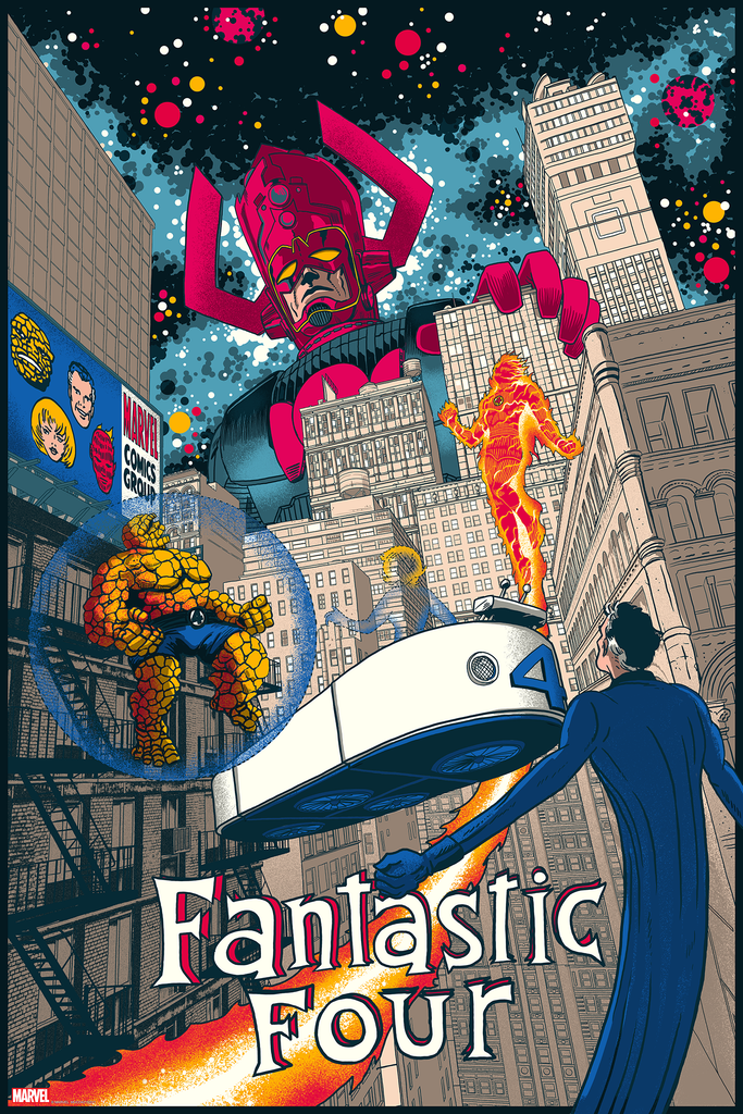 Fantastic Four vs. Galactus (Variant) by Raid71, 24" x 36" Screen Print
