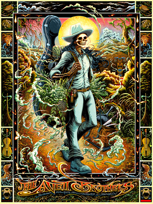 The Avett Brothers Stanford 2023 by Miles Tsang, 18" x 24" Screen Print