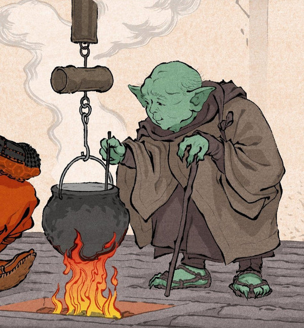 Star Wars (Ukiyo-e The Old Sage Yoda) by Jed Henry