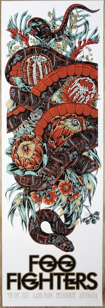 Foo Fighters Melbourne 2023 (N1) by Rhys Cooper, 12" x 36" Screen Print