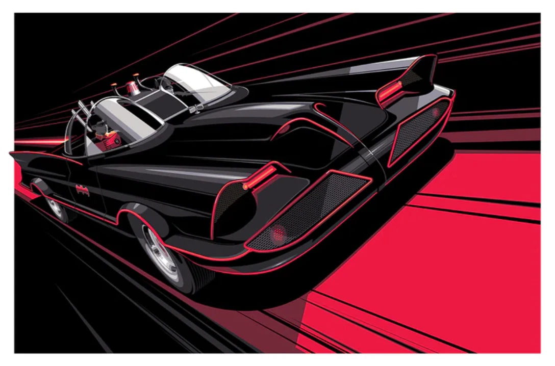 Batman 1966 (Batmobile) by Craig Drake, 36" x 24" Screen Print