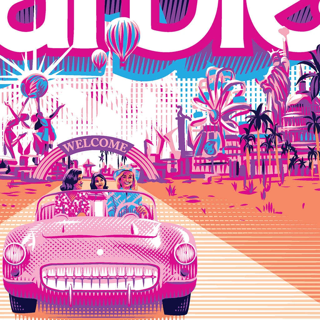 Barbie Movie by Tracie Ching, 18" x 24" Screen Print