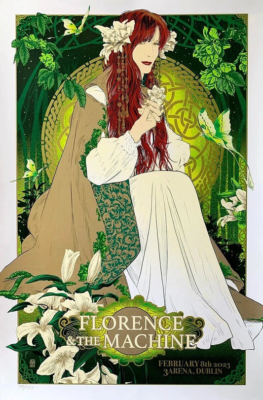 Florence and the Machine Dublin 2023 by Vance Kelly, 20" x 30" Screen Print