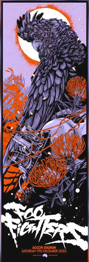 Foo Fighters Sydney 2023 (Accor) by Ken Taylor, 12" x 36" Screen Print