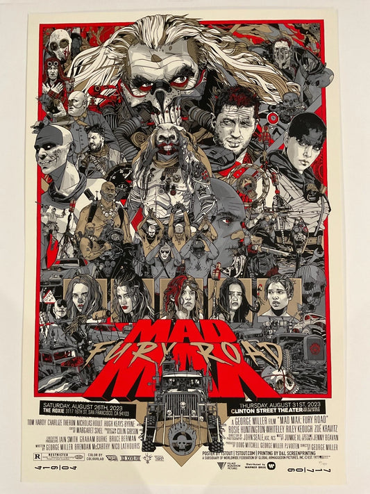 Mad Max Fury Road by Tyler Stout, 24" x 36" Screen Print