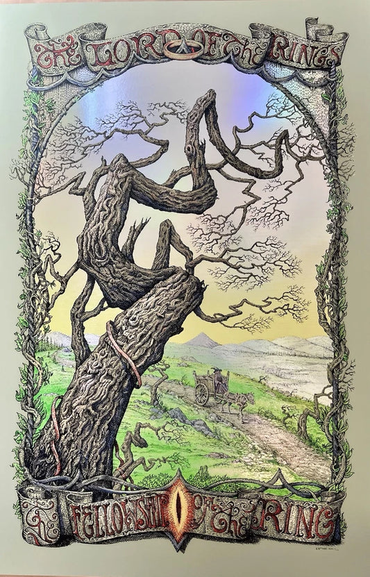 Lord of the Rings Fellowship of the Ring (FOIL Variant AP) by David Welker, 24" x 36" Screen Print