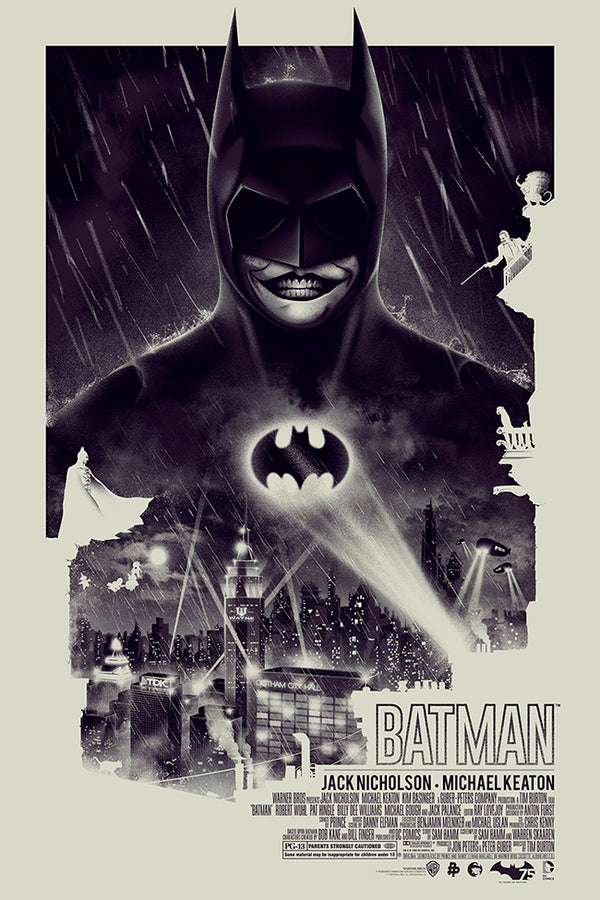 Batman by Patrick Connan, 12" x 16.25" Screen Print